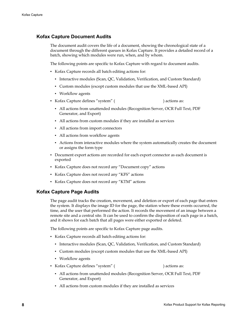 Kofax capture document audits | Kofax Capture User Manual | Page 8 / 14