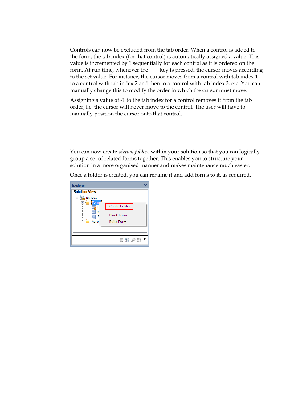 Exclude a control from the tab order, Virtual folders in solutions | Kofax TotalAgility User Manual | Page 22 / 28