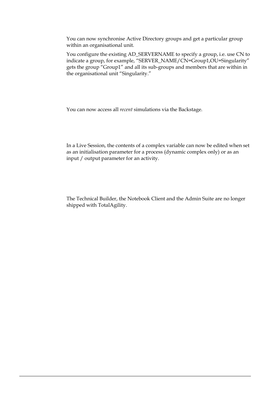 Active directory, Recent simulations, Live session – complex variable support | Kofax TotalAgility User Manual | Page 27 / 28