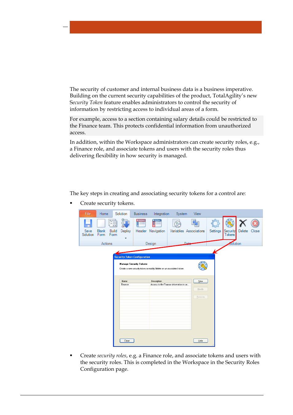 Enhanced security, Security tokens and roles, Hapter | Nhanced, Ecurity | Kofax TotalAgility User Manual | Page 7 / 28