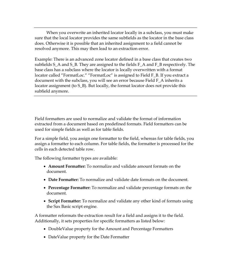 Field formatting | Kofax Getting Started with Ascent Xtrata Pro User Manual | Page 131 / 623