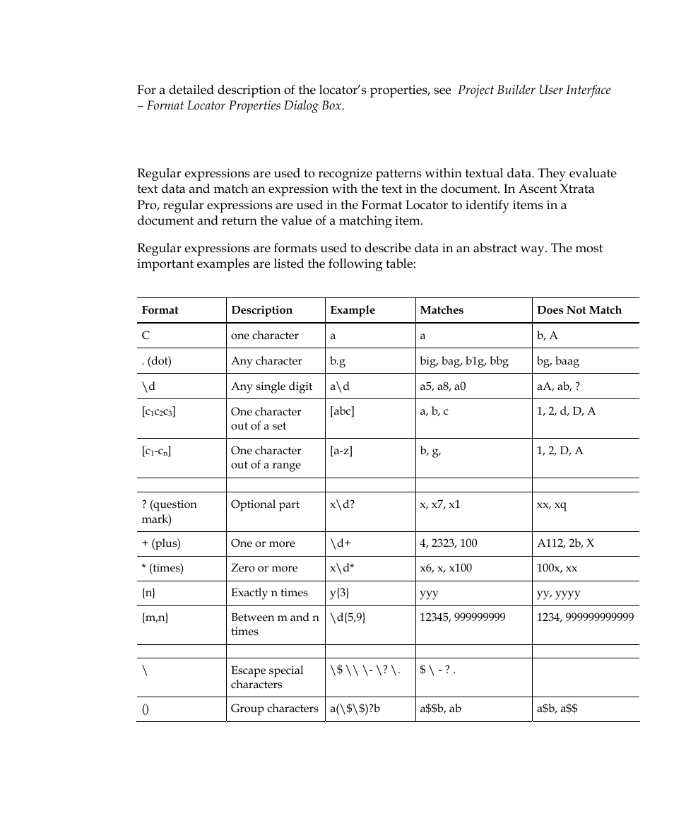 Regular expressions | Kofax Getting Started with Ascent Xtrata Pro User Manual | Page 180 / 623