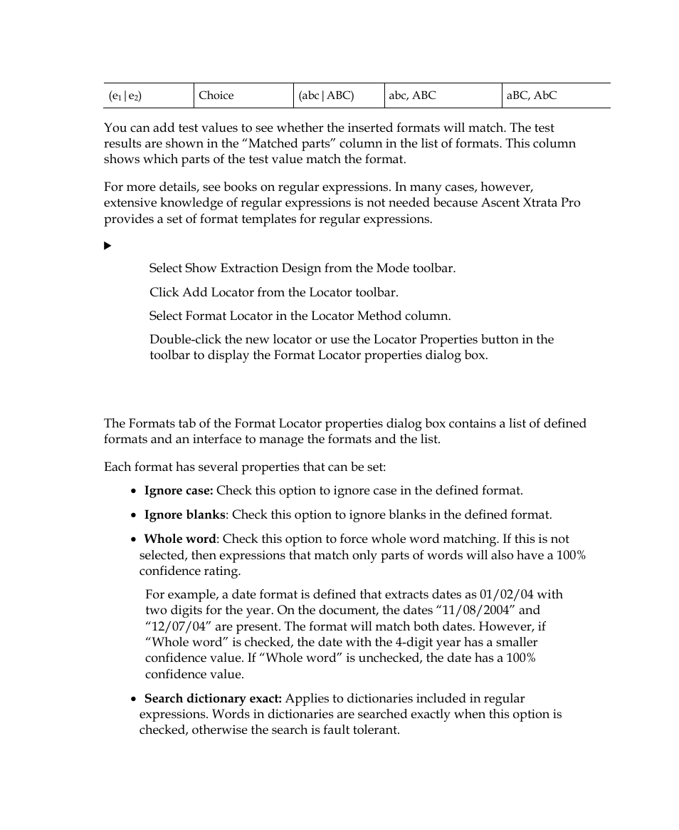 Formats | Kofax Getting Started with Ascent Xtrata Pro User Manual | Page 181 / 623