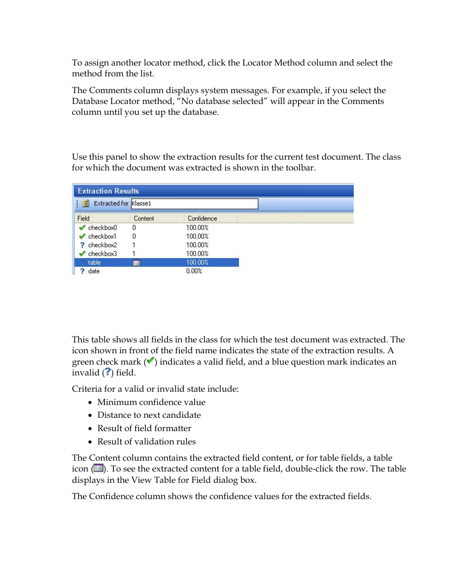 Extraction result panel | Kofax Getting Started with Ascent Xtrata Pro User Manual | Page 291 / 623