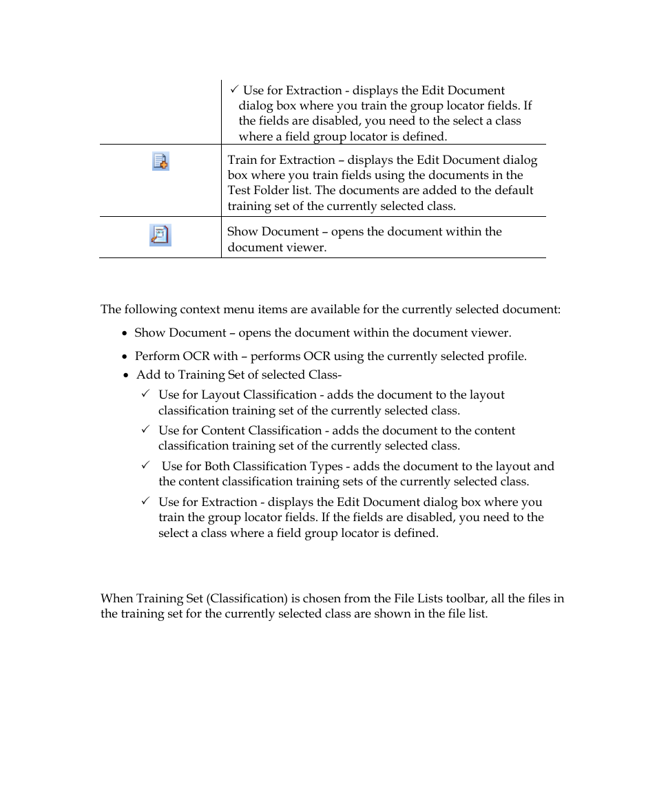 Training set (classification) panel | Kofax Getting Started with Ascent Xtrata Pro User Manual | Page 297 / 623