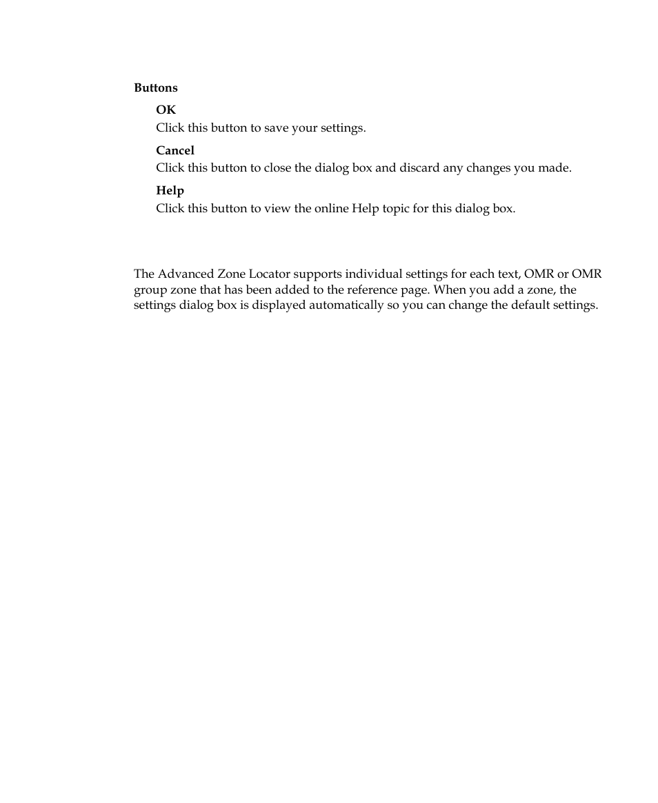 Advanced zone locator zone settings dialog box | Kofax Getting Started with Ascent Xtrata Pro User Manual | Page 310 / 623