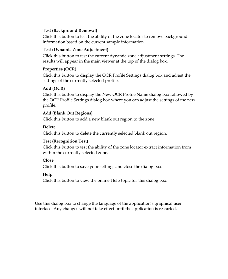 Application language dialog box | Kofax Getting Started with Ascent Xtrata Pro User Manual | Page 313 / 623