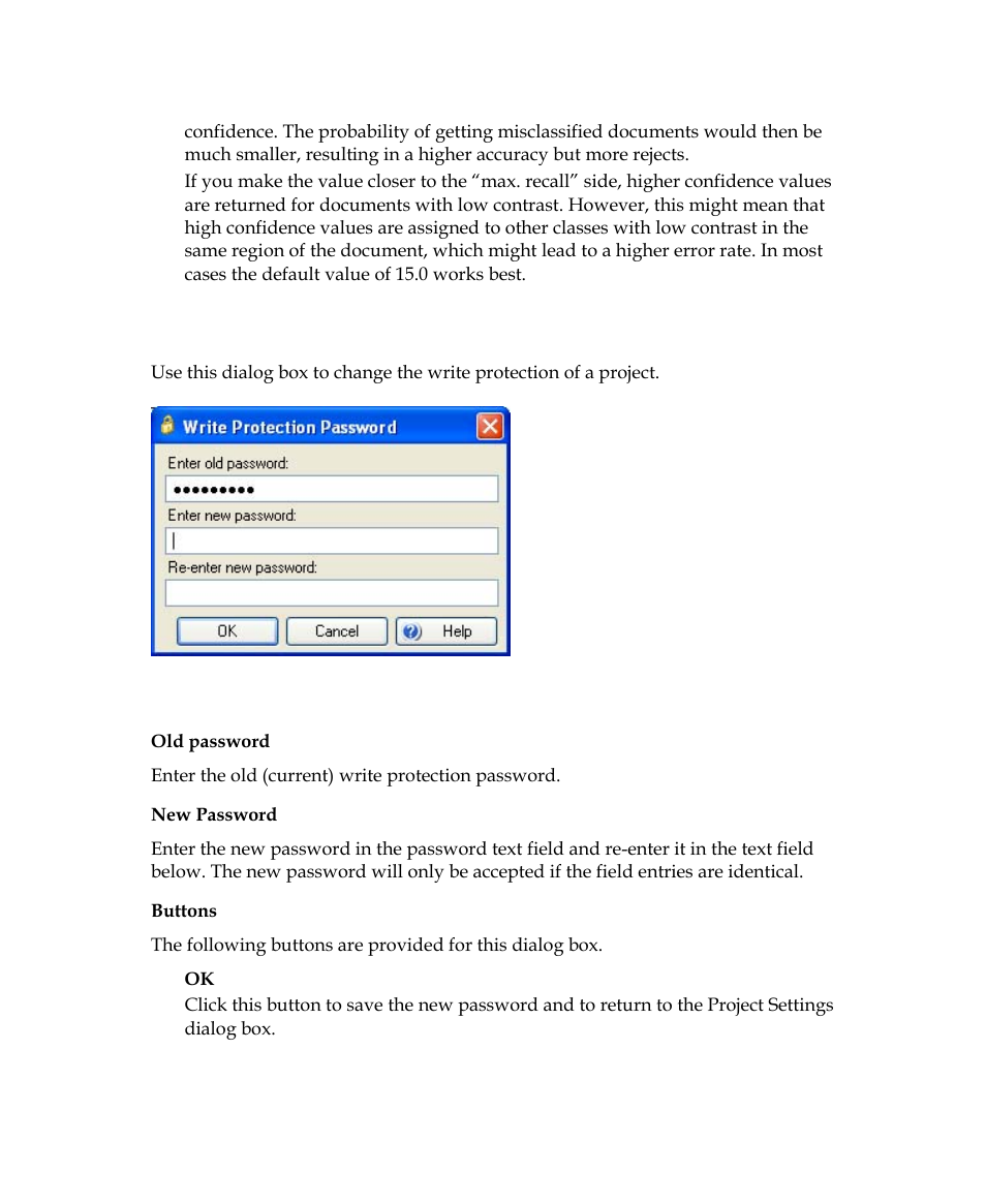 Write protection password dialog box | Kofax Getting Started with Ascent Xtrata Pro User Manual | Page 405 / 623