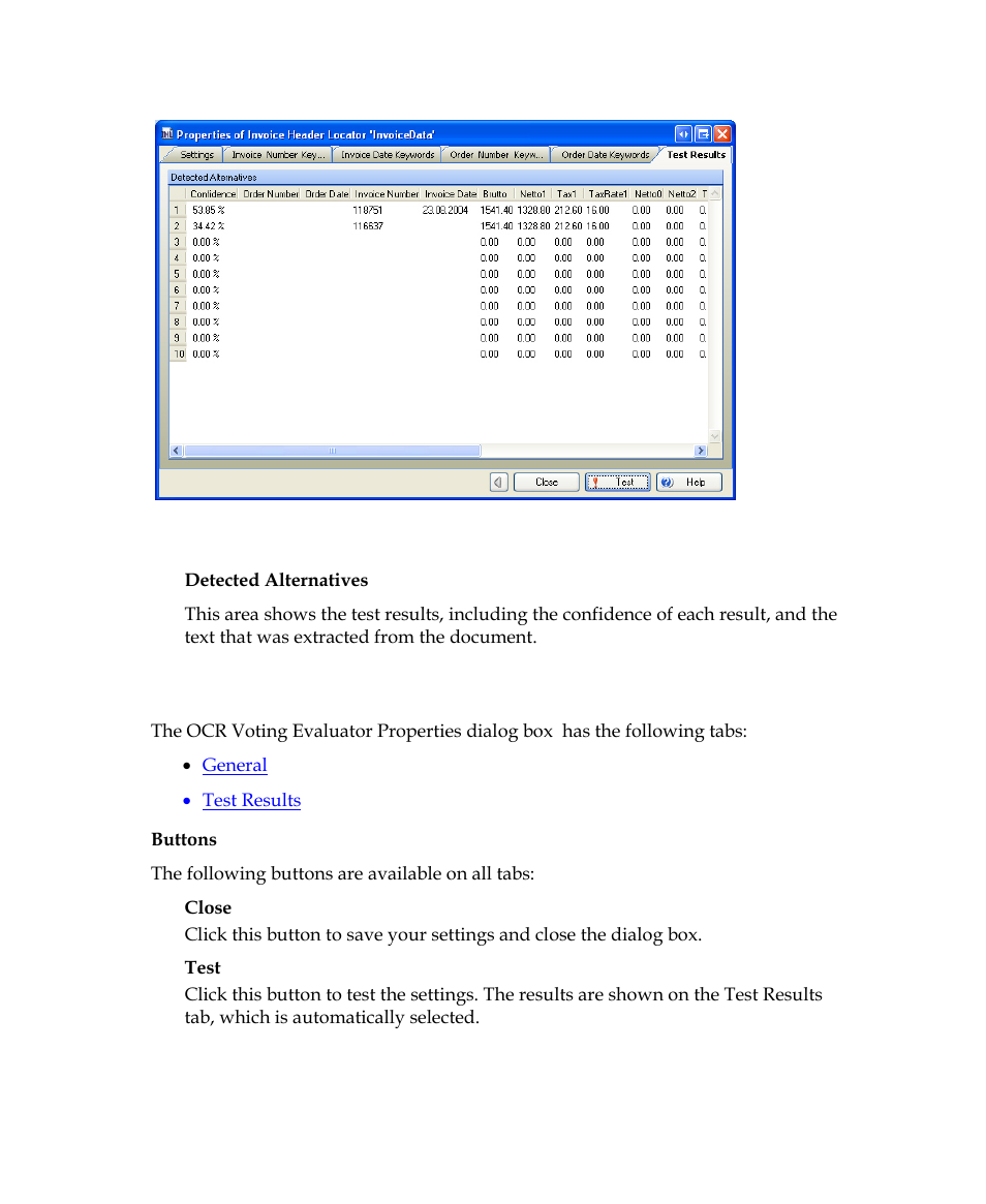 Ocr voting evaluator properties dialog box | Kofax Getting Started with Ascent Xtrata Pro User Manual | Page 491 / 623