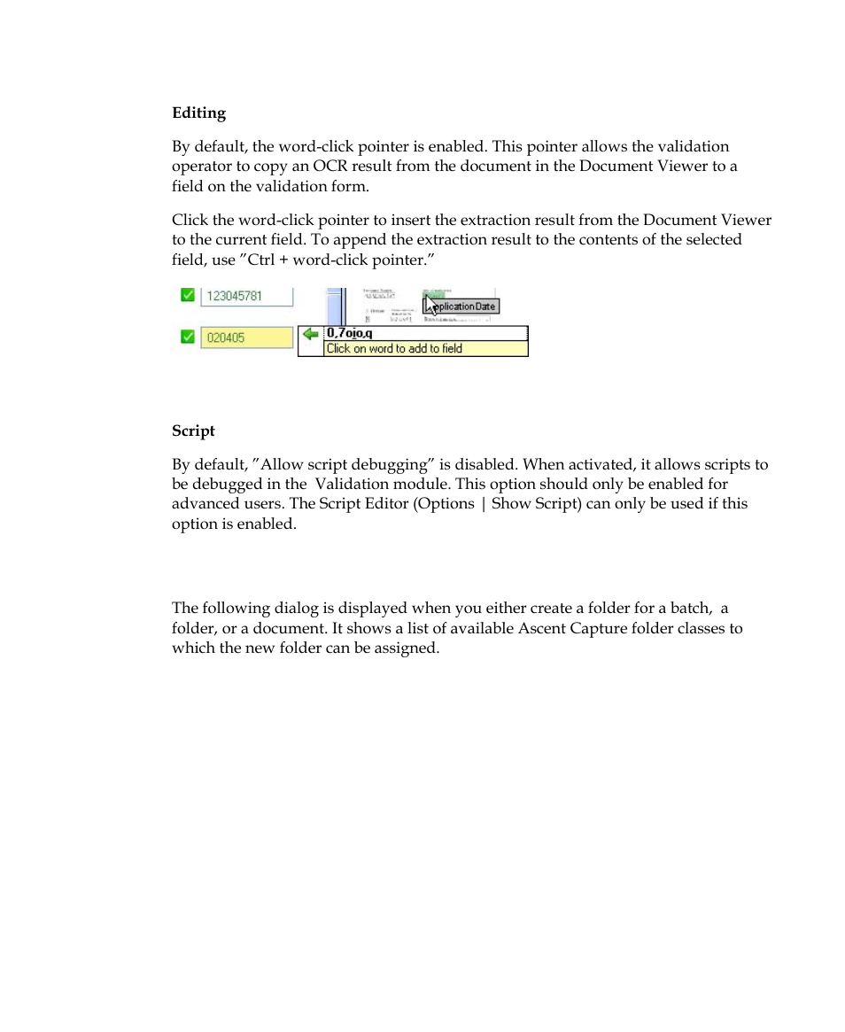 Select folder class dialog box | Kofax Getting Started with Ascent Xtrata Pro User Manual | Page 584 / 623