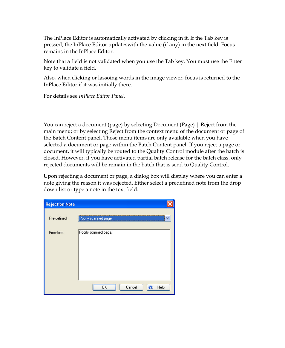 Reject documents or pages | Kofax Getting Started with Ascent Xtrata Pro User Manual | Page 599 / 623