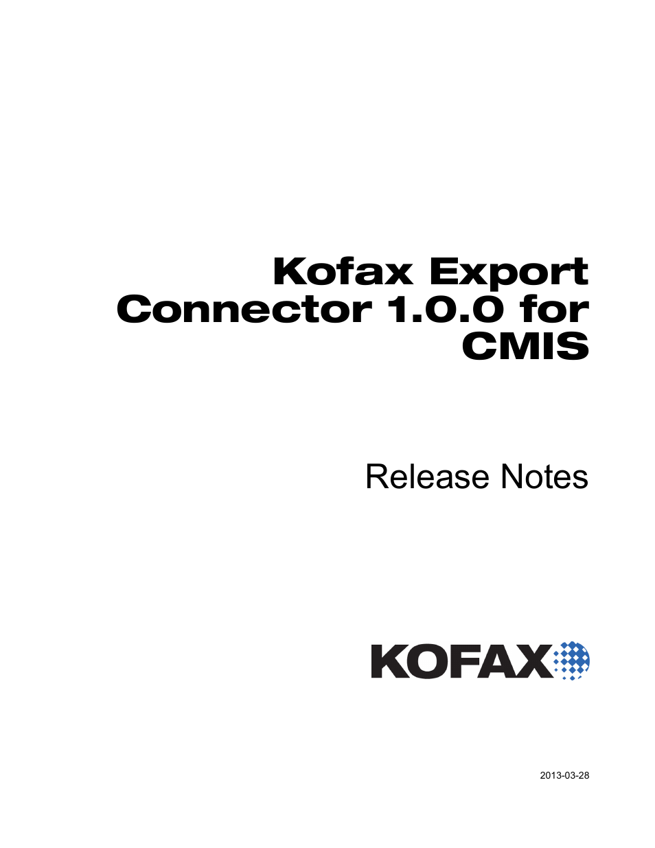 Kofax Export Connector 1.0.0 User Manual | 6 pages