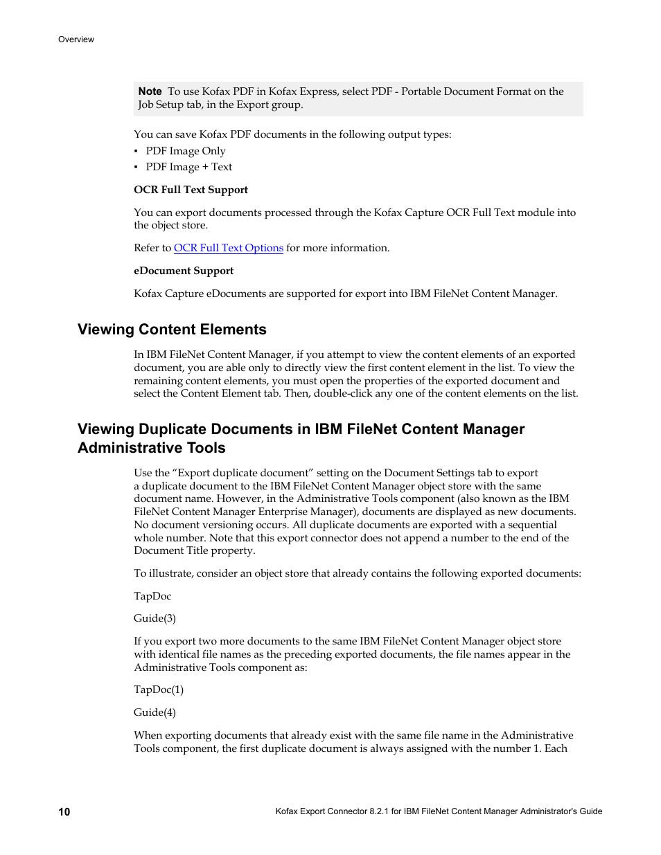Viewing content elements | Kofax Export Connector 8.2.1 User Manual | Page 10 / 26