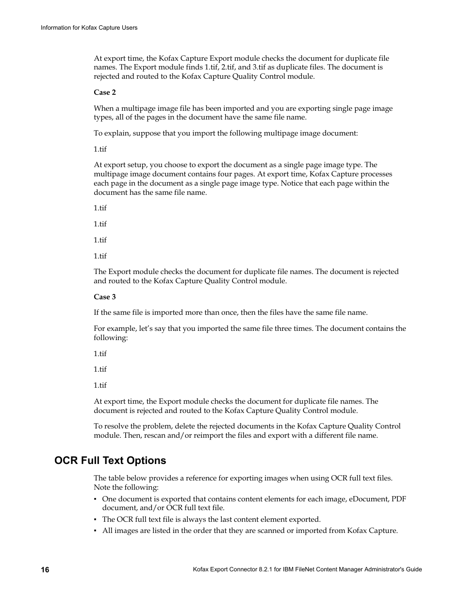 Ocr full text options | Kofax Export Connector 8.2.1 User Manual | Page 16 / 26