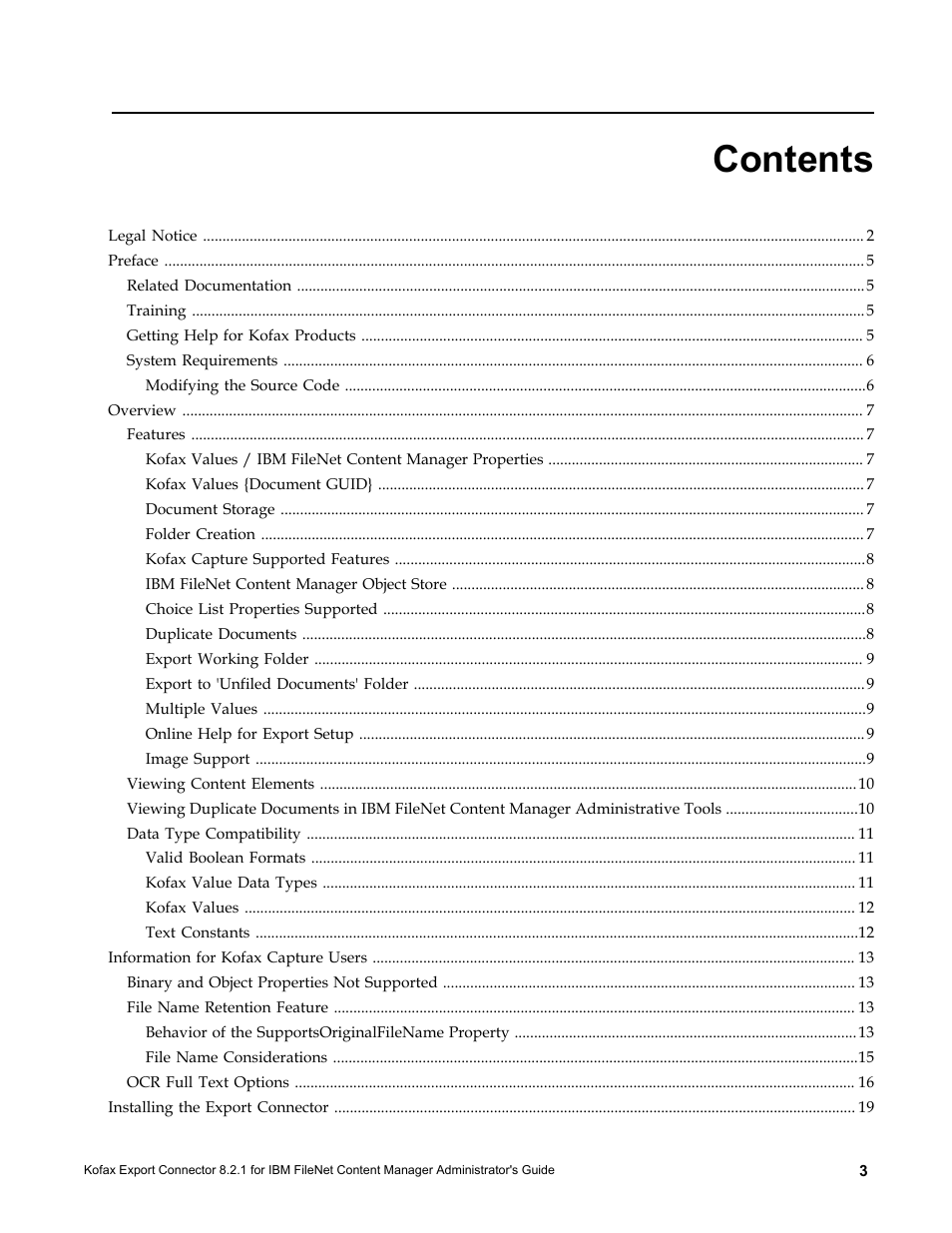 Kofax Export Connector 8.2.1 User Manual | Page 3 / 26