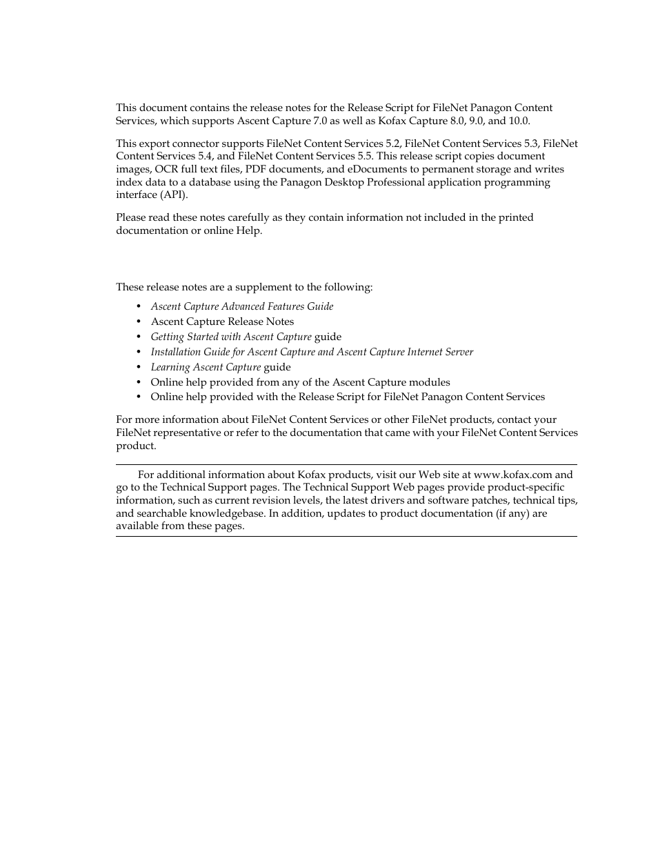 Introduction, Additional documentation | Kofax Capture Export Connector User Manual | Page 5 / 30