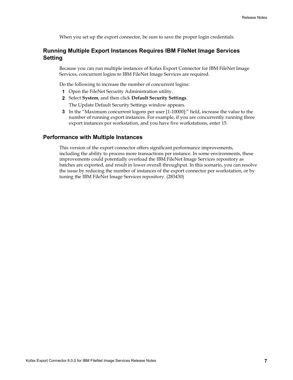 Performance with multiple instances | Kofax Export Connector 8.0.0 User Manual | Page 7 / 8