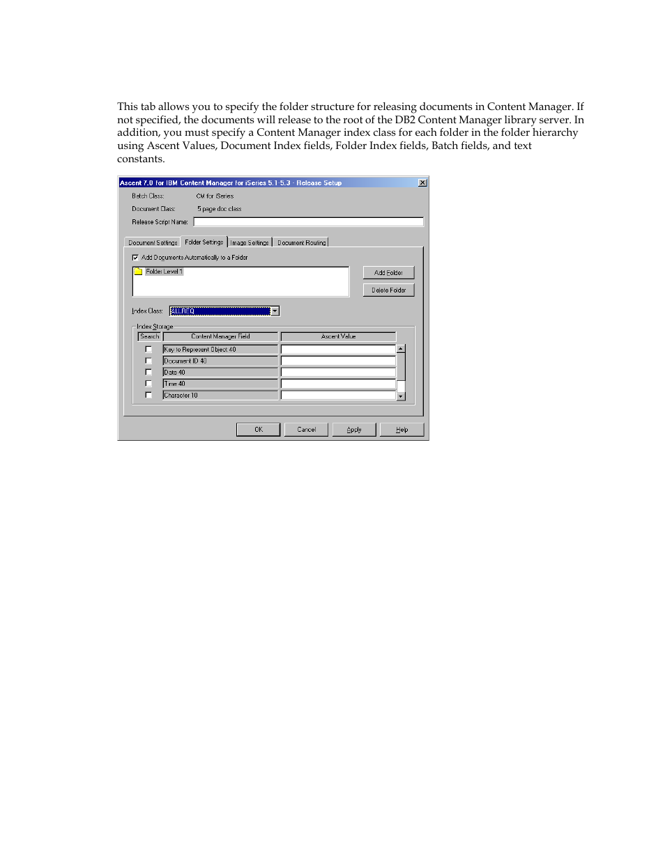 Folder settings tab | Kofax Ascen 7.0 Release Script User Manual | Page 21 / 32