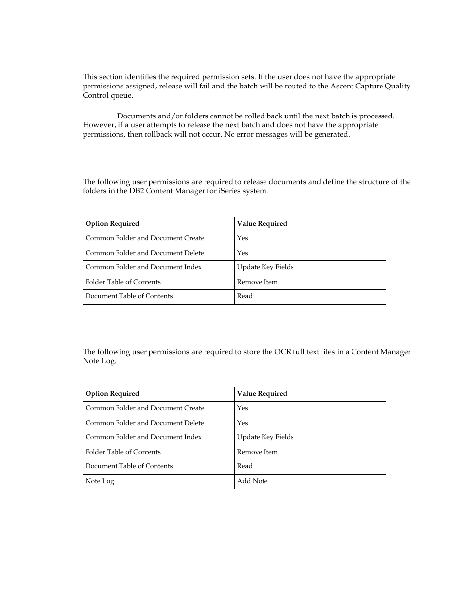 Appendix a – permissions, Release documents and folders, Release ocr full text files to note log | Kofax Ascen 7.0 Release Script User Manual | Page 29 / 32