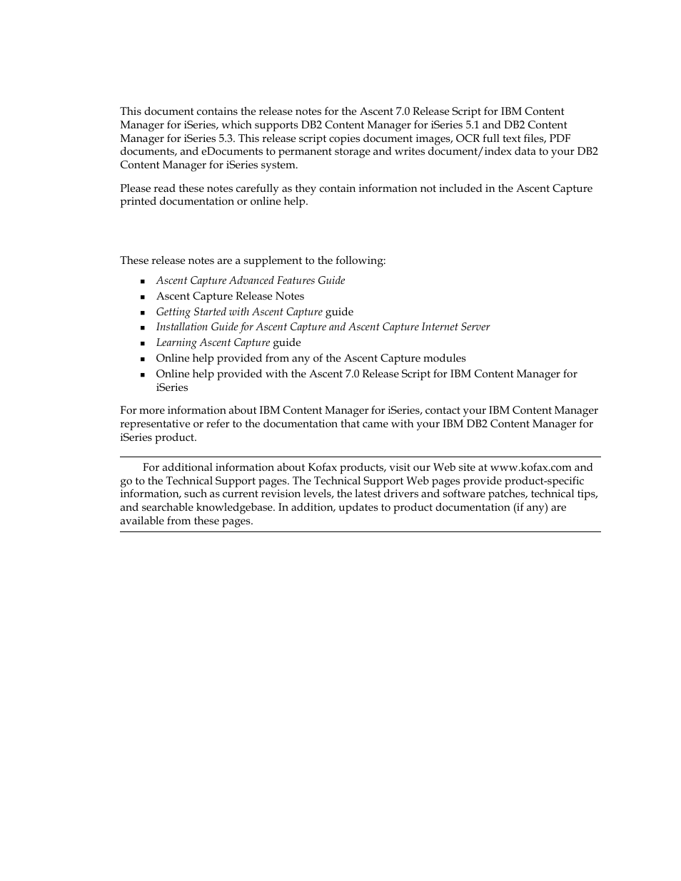 Introduction, Additional documentation | Kofax Ascen 7.0 Release Script User Manual | Page 5 / 32