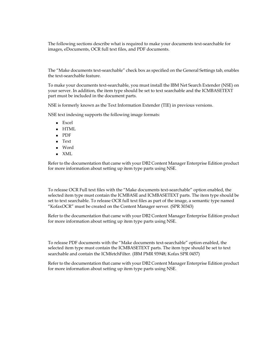 Text searching options, Images and edocuments, Ocr full text | Pdf documents, Images and edocuments ocr full text pdf documents | Kofax Ascen 7.0 Release Script User Manual | Page 15 / 48