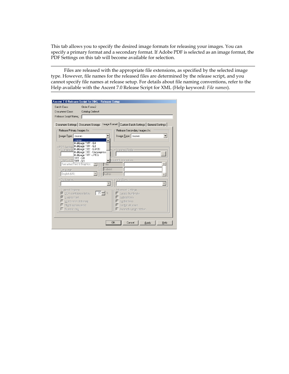 Image format tab | Kofax Ascen 7.0 Release Script User Manual | Page 27 / 36
