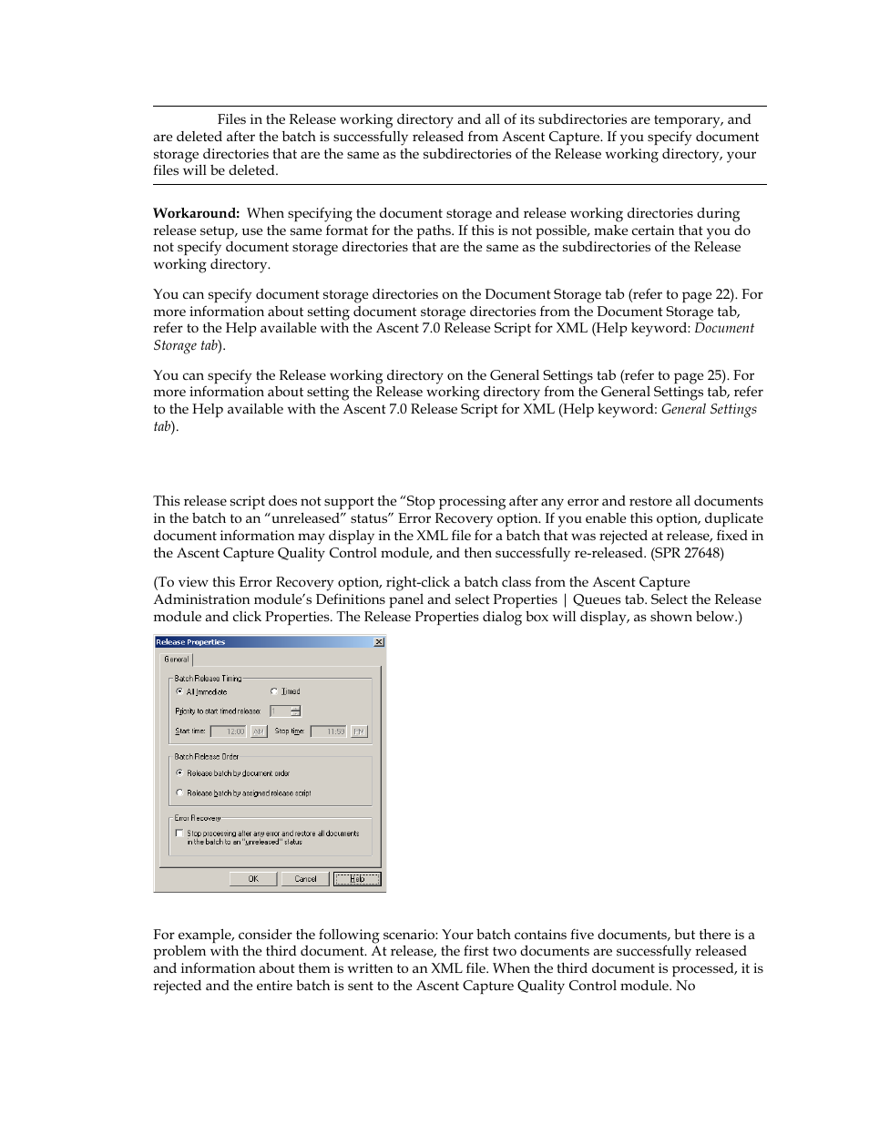 Duplicate documents with error recovery option | Kofax Ascen 7.0 Release Script User Manual | Page 33 / 36