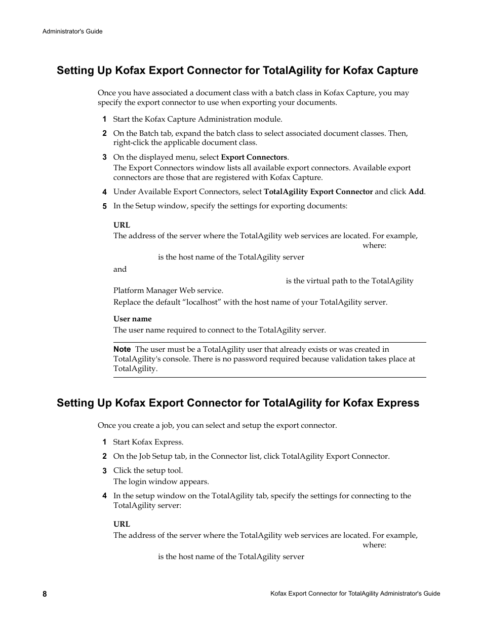 Kofax Export Connector for TotalAgility 1.1.0 User Manual | Page 8 / 10