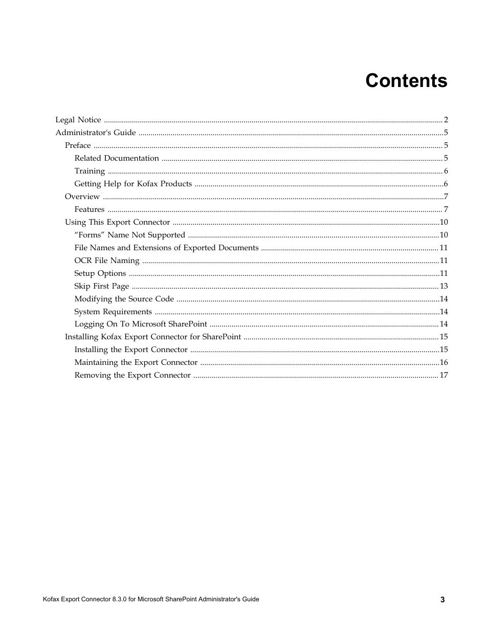 Kofax Export Connector 8.3.0 for Microsoft SharePoint User Manual | Page 3 / 18