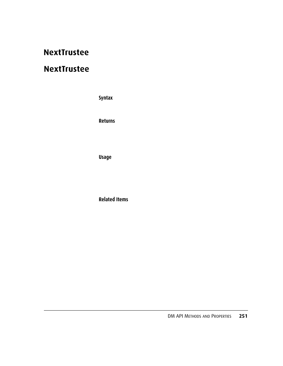 Nexttrustee | Kofax DM API User Manual | Page 271 / 528