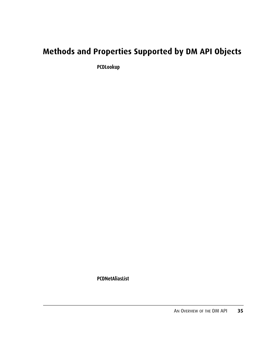 Methods and properties supported by dm api objects | Kofax DM API User Manual | Page 55 / 528