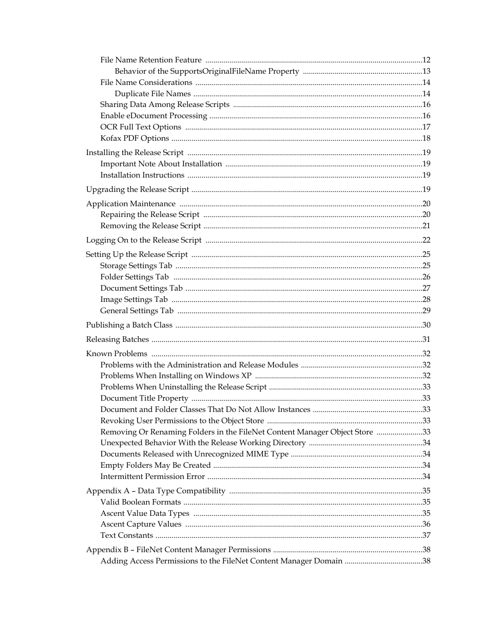 Kofax Ascen 7.1 Release Script for FileNet Content Manager 4.0 User Manual | Page 4 / 48