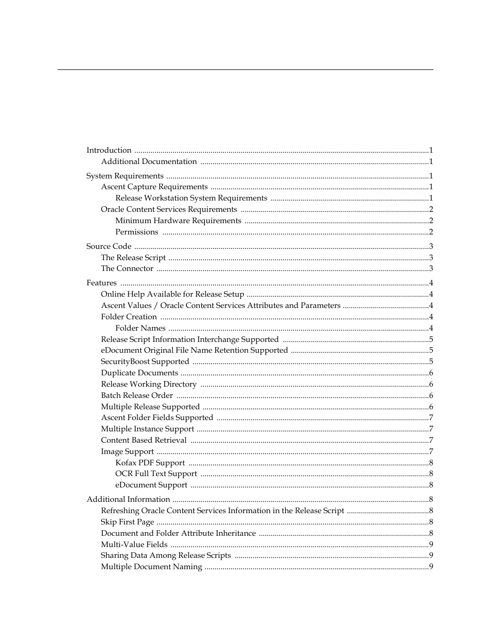 Kofax Ascen 7.0 Release Script for Oracle Content Services 10g User Manual | Page 3 / 34