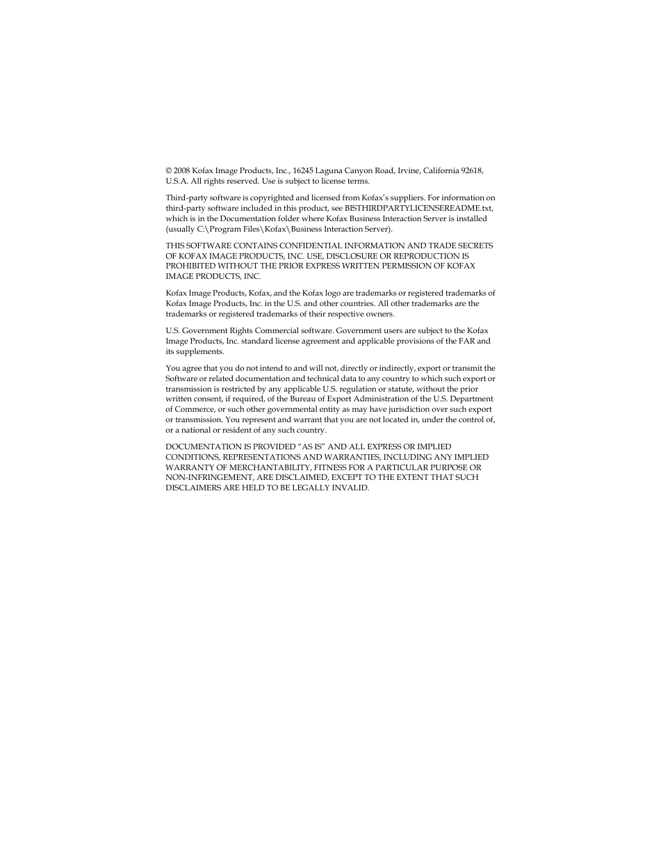 Kofax Business Interaction Server User Manual | Page 2 / 22
