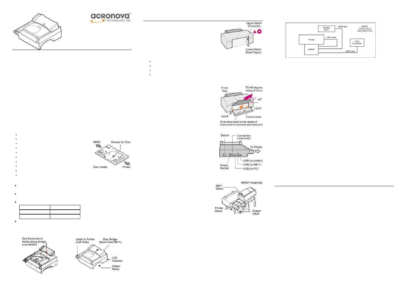 Acronova NK50Y User Manual | 2 pages