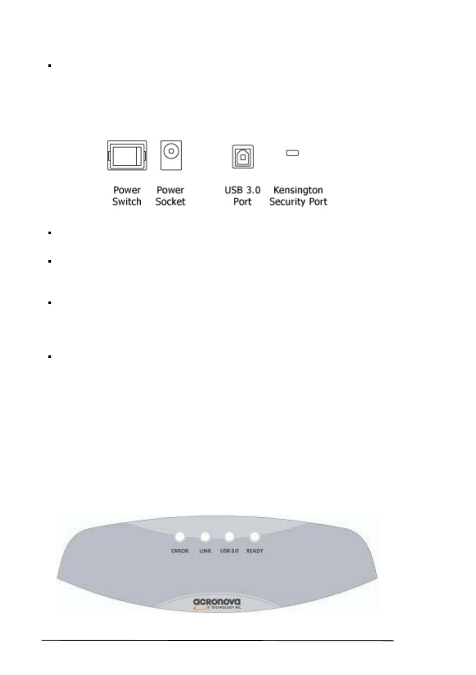 Rear view, Led indicators | Acronova NB21 Series User Manual | Page 10 / 28