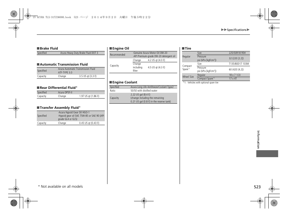 Acura 2015 TLX - Owner's Manual (Revised 12/13/2014) User Manual | Page 524 / 545