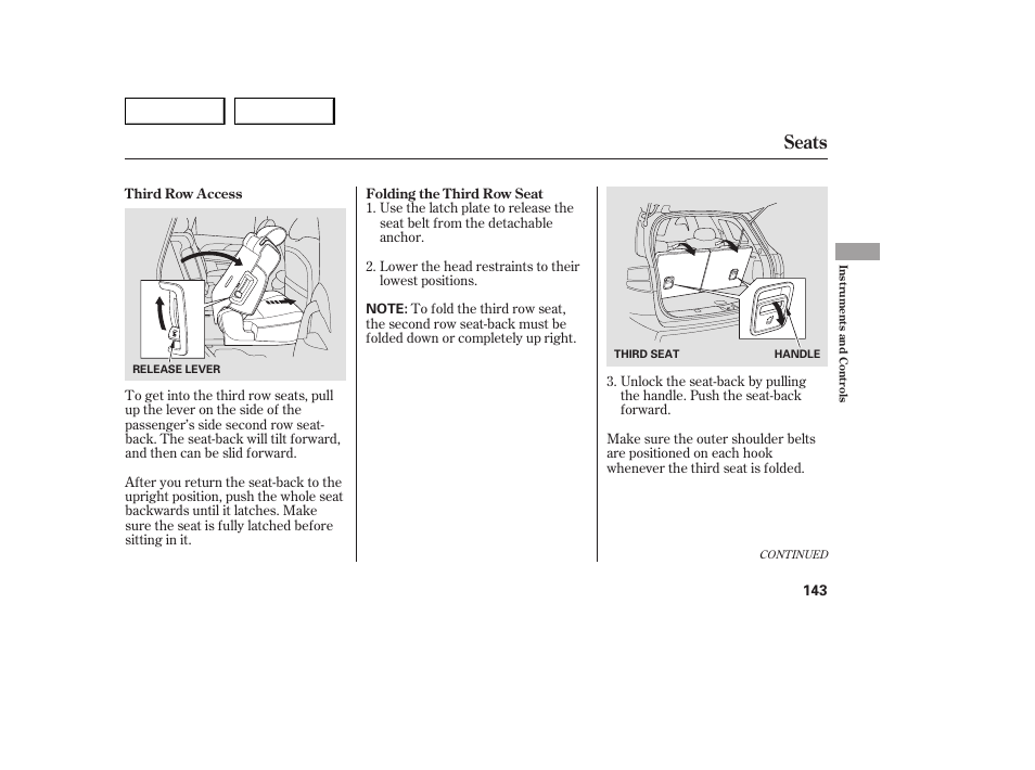 Seats | Acura 2007 MDX - Owner's Manual User Manual | Page 147 / 479