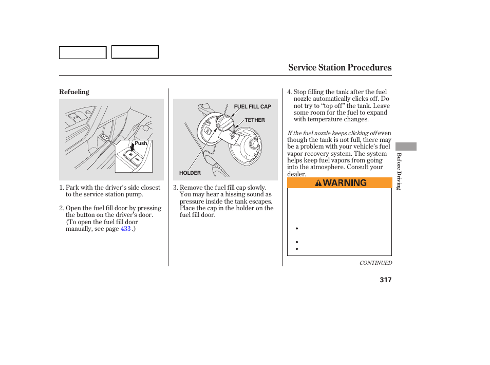 Service station procedures | Acura 2007 MDX - Owner's Manual User Manual | Page 321 / 479