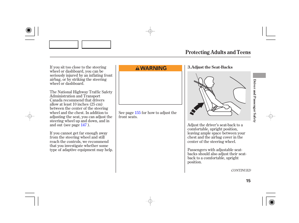 Protecting adults and teens | Acura 2007 RL - Owner's Manual User Manual | Page 17 / 491