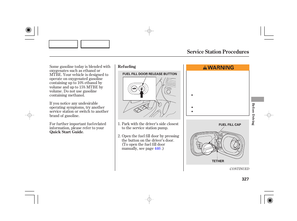 Service station procedures | Acura 2007 RL - Owner's Manual User Manual | Page 329 / 491