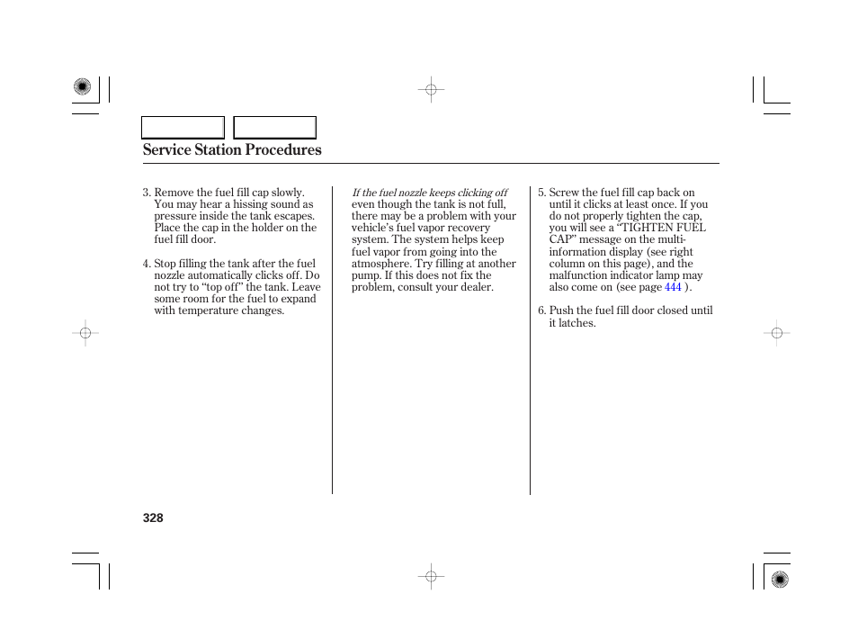 Service station procedures | Acura 2007 RL - Owner's Manual User Manual | Page 330 / 491