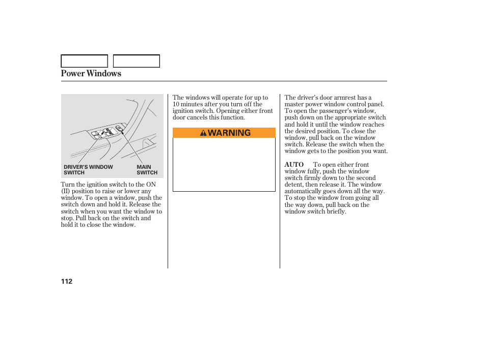 Power windows | Acura 2007 TL - Owner's Manual User Manual | Page 115 / 369