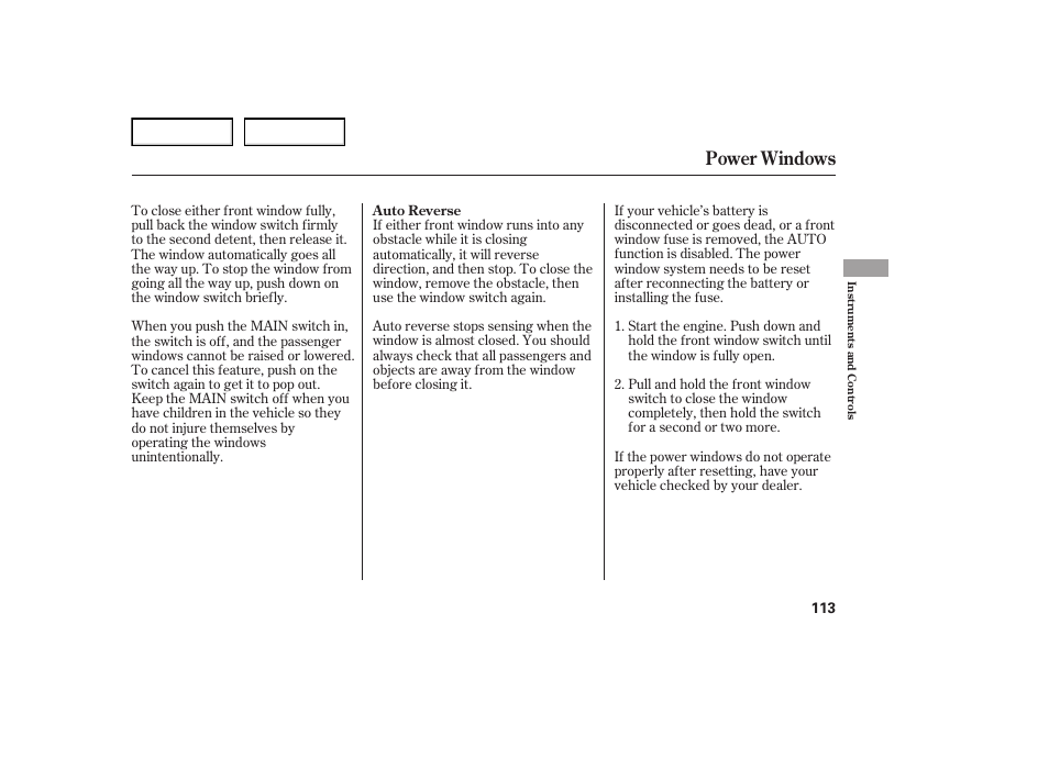 Power windows | Acura 2007 TL - Owner's Manual User Manual | Page 116 / 369