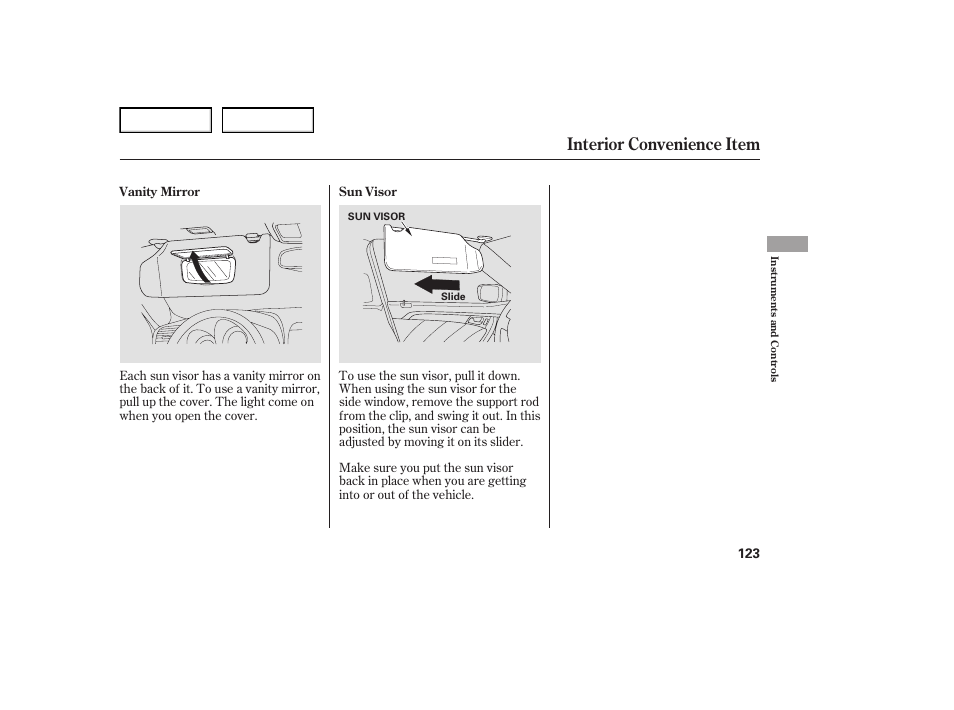 Interior convenience item | Acura 2007 TL - Owner's Manual User Manual | Page 126 / 369