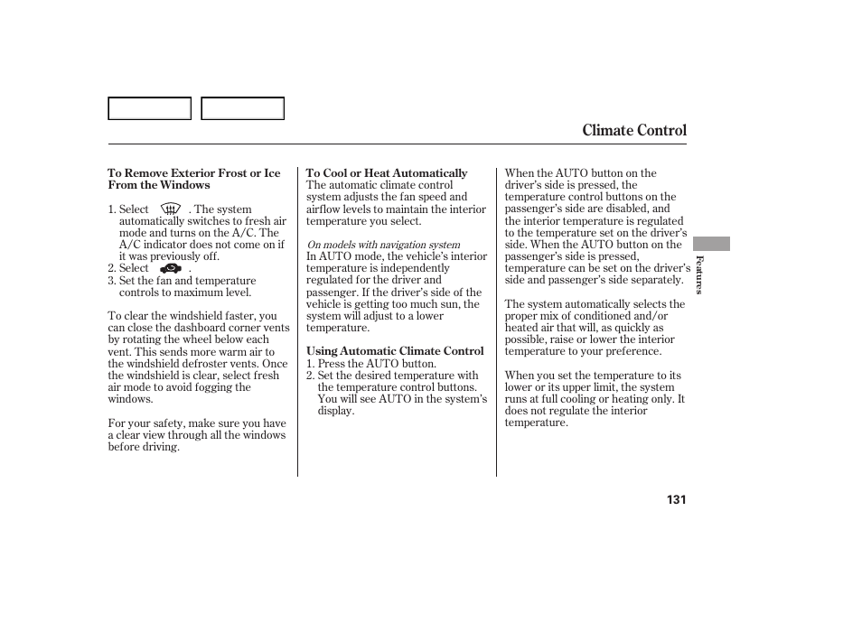 Climate control | Acura 2007 TL - Owner's Manual User Manual | Page 134 / 369