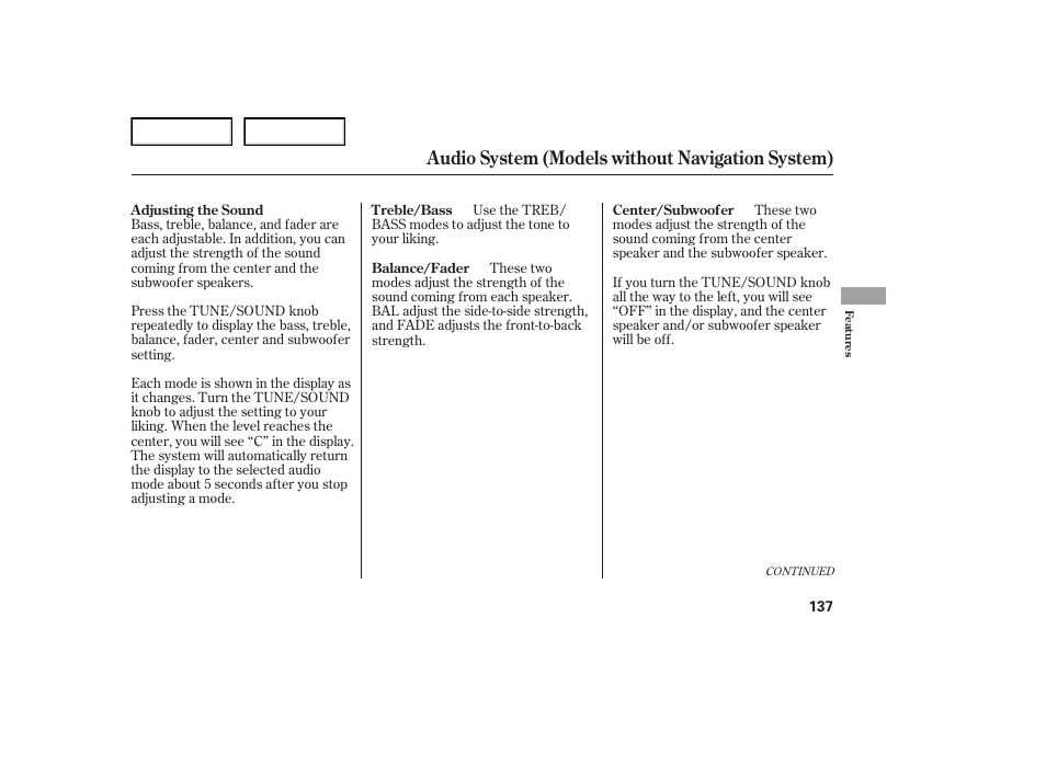 Audio system (models without navigation system) | Acura 2007 TL - Owner's Manual User Manual | Page 140 / 369