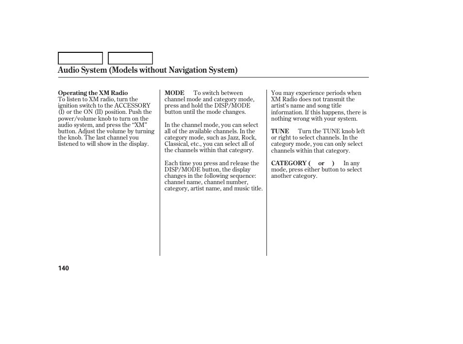 Audio system (models without navigation system) | Acura 2007 TL - Owner's Manual User Manual | Page 143 / 369