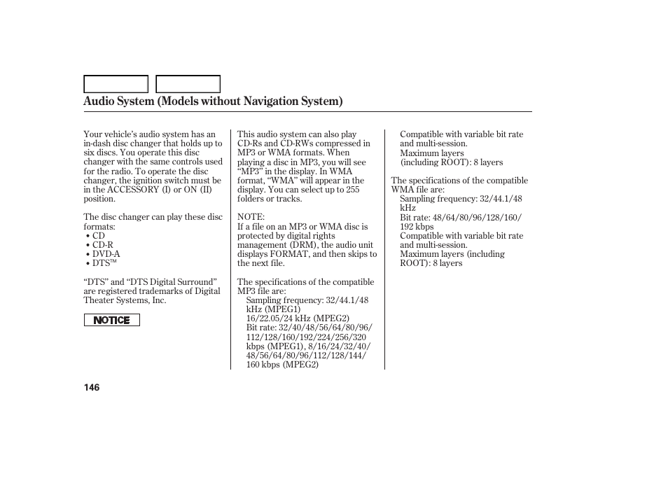 Audio system (models without navigation system) | Acura 2007 TL - Owner's Manual User Manual | Page 149 / 369