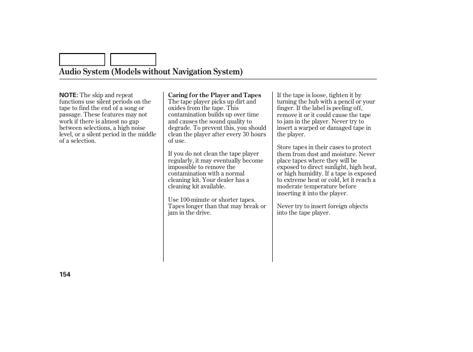 Audio system (models without navigation system) | Acura 2007 TL - Owner's Manual User Manual | Page 157 / 369